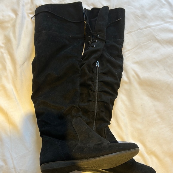 Aldo over the knee suede boots with tie behind knee - Picture 1 of 3